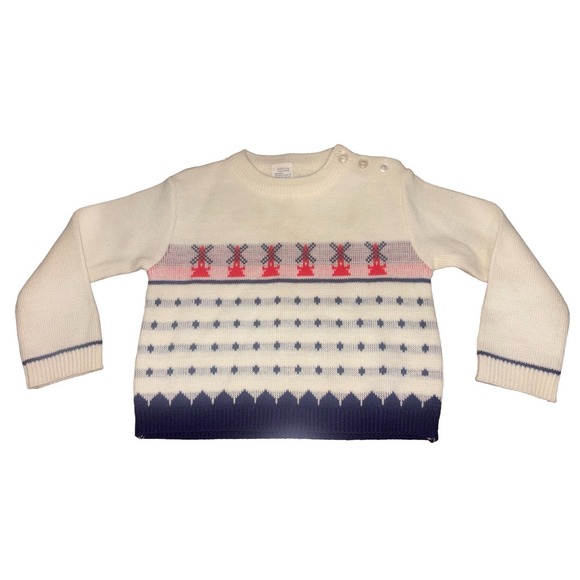 Vintage Other - Vintage 1970's Lyttle Angel Originals Windmill Sweater Cottage Core 3-6M Boy